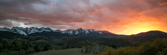 Sunset on CR5 Ridgway 2017 Panorama